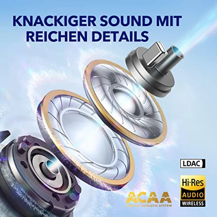 soundcore by Anker Liberty 4, Bluetooth In-Ear Kopfhörer mit Noice Cancelling (ANC), ACAA 3.0, Duale dynamische Treiber für Hi-Res Premium Klang, Spatial Audio, Herzfrequenzsensor(blau) – Bild 2