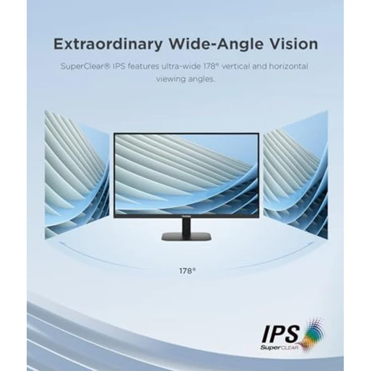 ViewSonic VA2708-HDJ 27" FHD SuperClear IPS LED Monitor with VGA, HDMI, DisplayPort, Height Adjust, Black – Bild 2