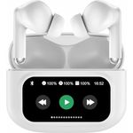 Denver Weiße Kopfhörer mit LCD-Display, Bluetooth-fähig und integrierter Steuerung