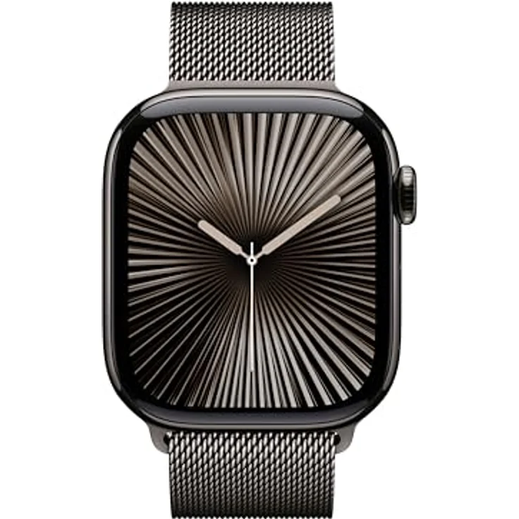 Apple Watch Series 10, 42 mm, GPS + Cellular, Titangehäuse Schiefer, Milanaise Armband Schiefer, One size – Bild 2