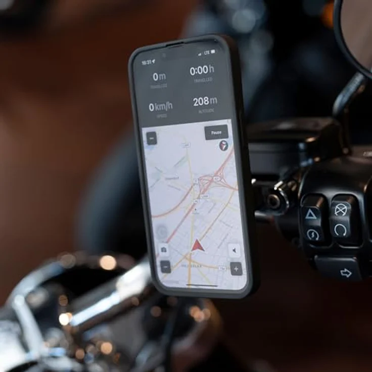 SP Connect Clutch Mount Pro, Motorrad Smartphone Halterung mit schwenkbarem Kopf aus Flugzeug-Aluminium – Bild 8