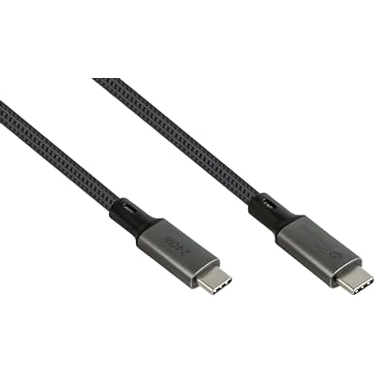 Good Connections USB 4.0 Gen. 3x2 Kabel (40GBit/s, 240W, 8K@60Hz), USB-C™ Stecker an USB-C™ Stecker, anthrazit, 0,5m