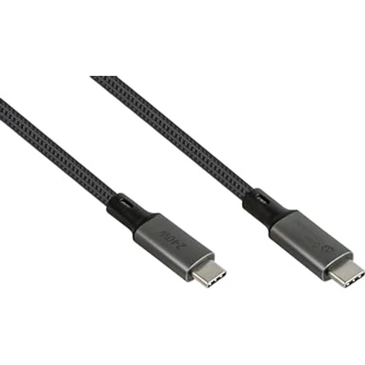 Good Connections USB 4.0 Gen. 3x2 Kabel (40GBit/s, 240W, 8K@60Hz), USB-C™ Stecker an USB-C™ Stecker, anthrazit, 0,5m – Bild 1
