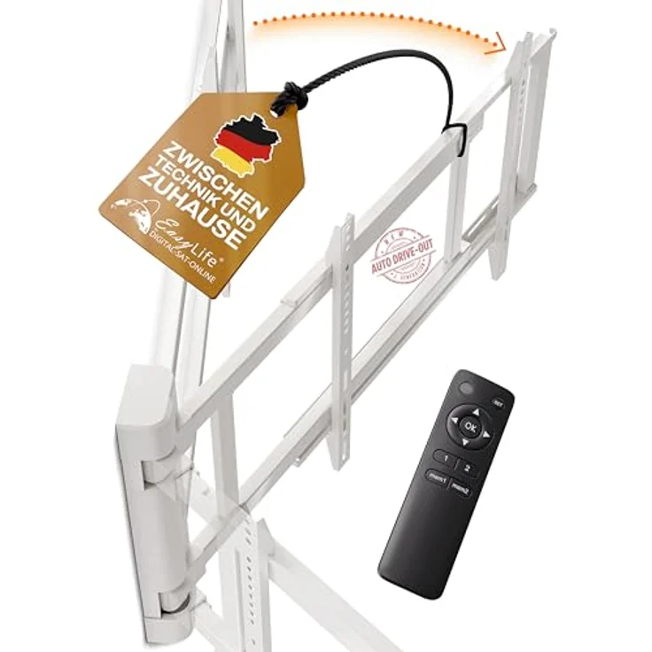 EasyLife Elektrische, Schwenkbare TV-Wandhalterung, Auto-Drive-Out, Ultraschlank 56mm, leiser Motor, Anti-Kollisionssystem, für 32–75 Zoll, VESA bis 600×400, 50 kg – Bild 1