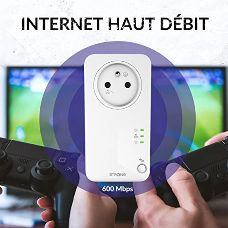 STRONG CPL 600 Mbps PowerLAN-Adapter, gefilterte Steckdose mit Ethernet-Port, ideal für Multi TV und HD-Streaming, Plug and Play, 2er Set – Bild 3