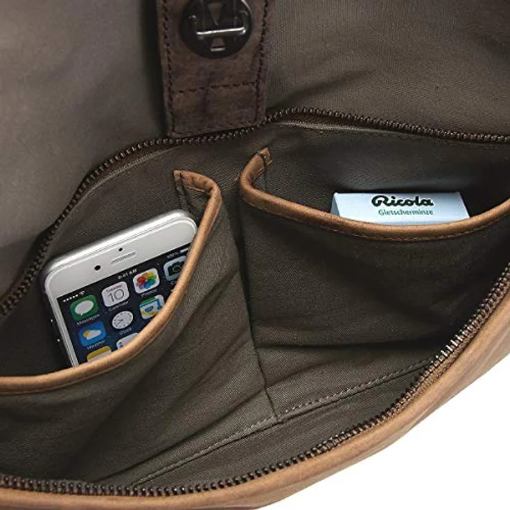 Harold's Umhängetasche Twister 2706, Kuriertasche M für Laptops bis 31x26x2 cm, pflanzlich gegerbtes Rindleder, braun – Bild 7