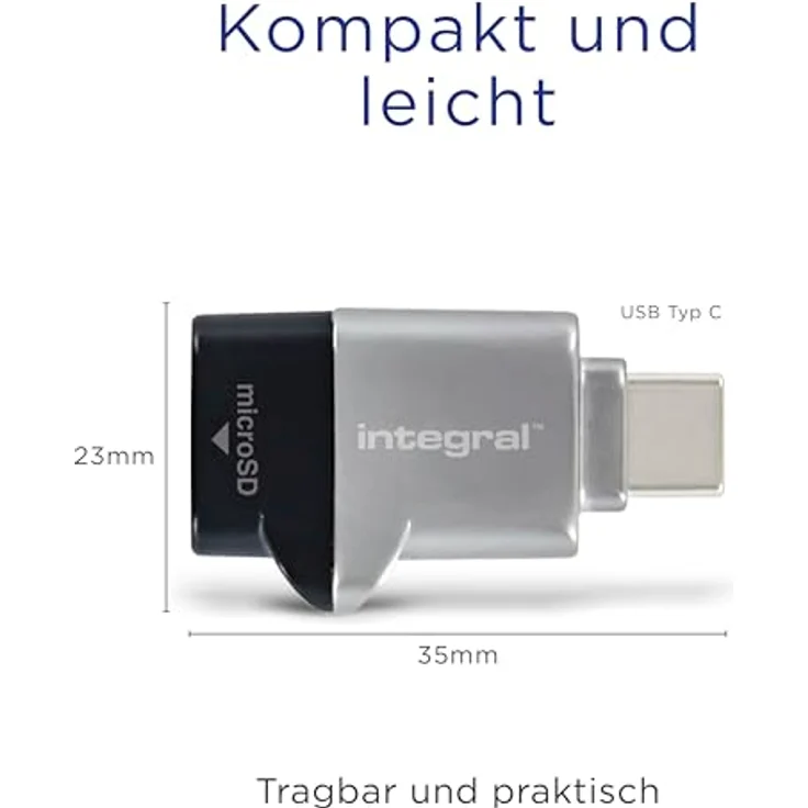 Integral Micro SD Kartenleser USB 3.0-USB C Typ C OTG Speicherkartenadapter für Micro SD, microSDHC, microSDXC – Bild 5