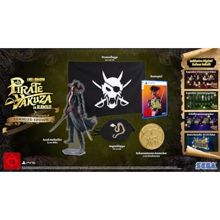 Atlus Like a Dragon: Pirate Yakuza in Hawaii Collector's Edition (PlayStation 5) - Piratenabenteuer mit ex-Yakuza-Kapitän, inklusive Augenklappe und Piratenflagge – Bild 1