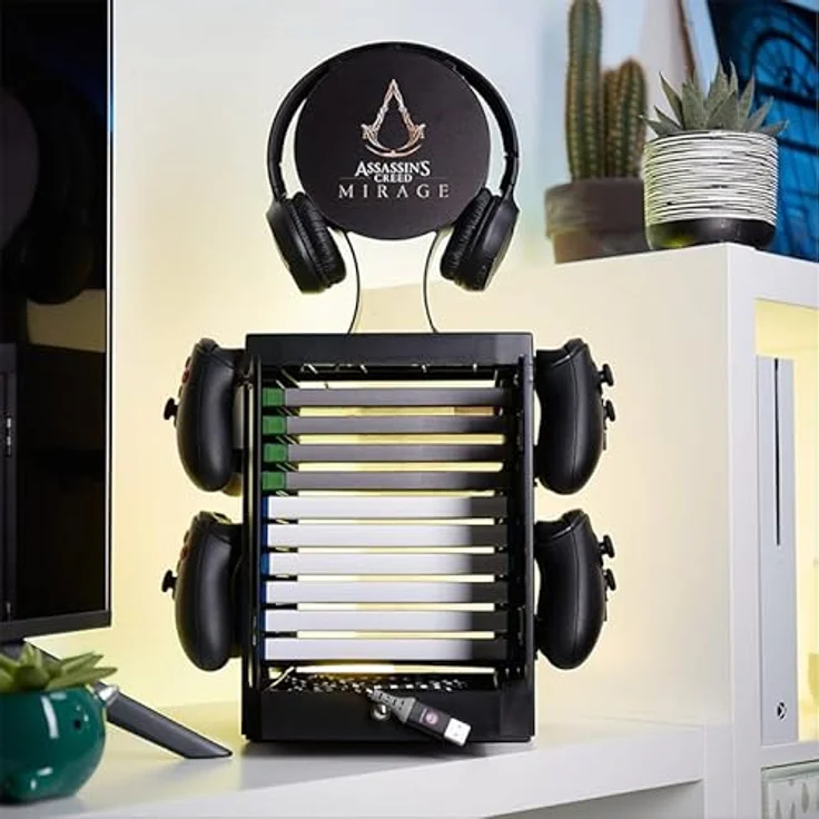 Numskull Assassin's Creed - Mirage Gaming Locker für bis zu 10 Spiele, schwarz – Bild 6