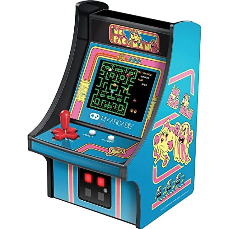 My Arcade Micro Player Ms. Pac-Man, 6.75 Zoll Konsolenspiel mit 2.75 Zoll vollfarbigem Hintergrundlicht, abnehmbarem Joystick und externem Lautsprecher – Bild 6