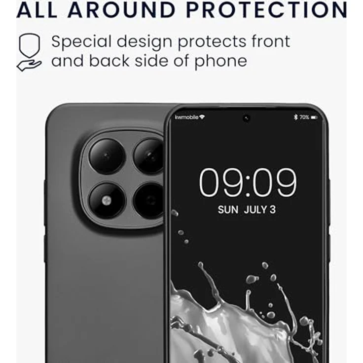 kwmobile Handyhülle kompatibel mit Xiaomi Redmi Note 15 Pro 5G, weiche Silikon Case in metallic grau, reißfest und rutschfest mit optimalem Schutz für Kameralinsen – Bild 5