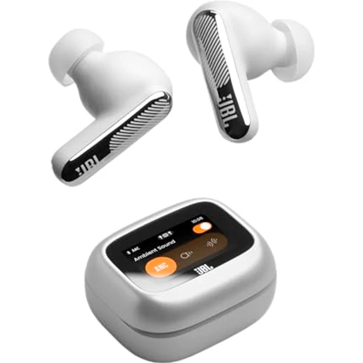 JBL Live Beam 4, Kabellose Noise-Cancelling-Ohrhörer mit Hi-Res Audio, Smart Charging Case, 48 Std. Akkulaufzeit, IP55 wasserdicht, Silber – Bild 2