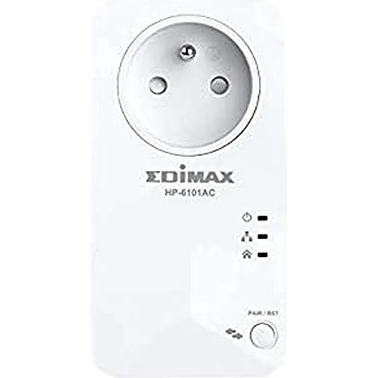 Edimax HP-6101ACK Nano Powerline Adapter w/ Power Socket Set of 2 [RJ45 10/100 Mbps, QoS, 500 Mbps]