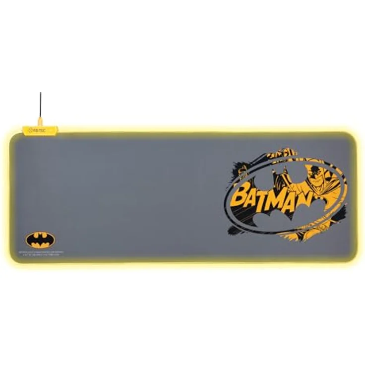 FRTEC Batman Edition, RGB-LED-Mauspad und Tastaturmatte, Plug and Play, rutschfeste Unterseite, weiche Oberfläche, XL Größe – Bild 1