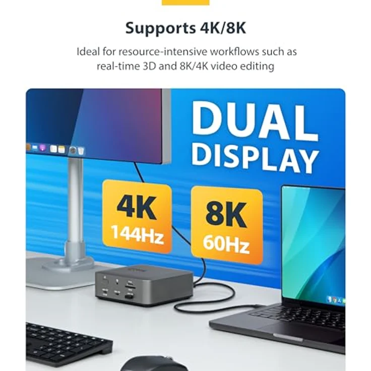 StarTech.com Thunderbolt 5 Kabel 80cm, 80-120Gbps, 240W PD, Dual 8K 60Hz, Thunderbolt-zertifiziert, USB4, USB-C – Bild 4