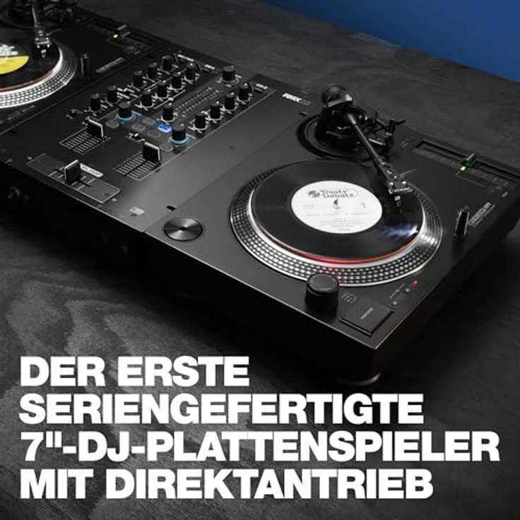 Reloop Plattenspieler RP-7, professionelles 7-Zoll-DJ-Plattenspielersystem mit Direktantrieb, schwarz – Bild 7