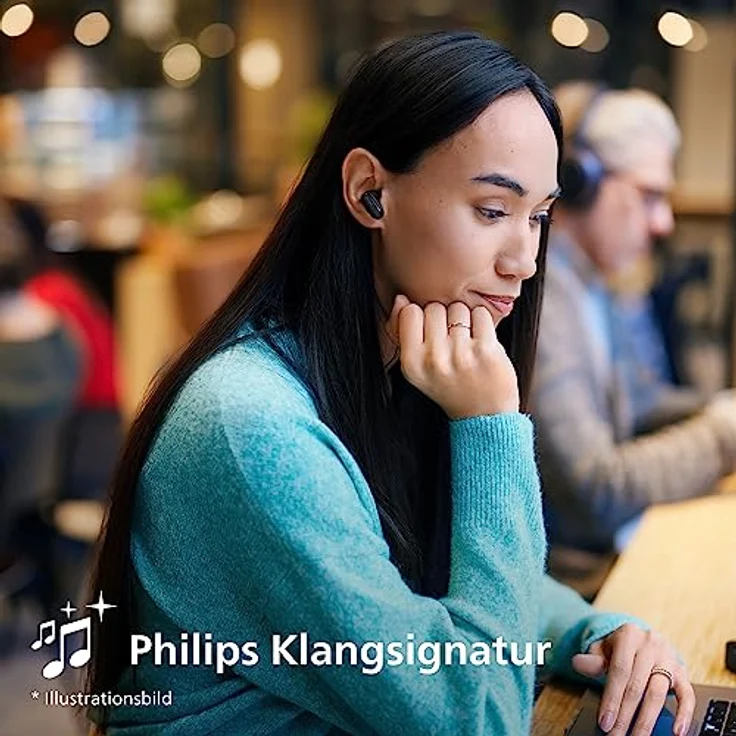 Philips TAT3508WT/00 Echte kabellose Kopfhörer|Natürlich klingende Silikon-Ohrhörer|Geräuschunterdrückung|Bis zu 21 Stunden Spielzeit|Bluetooth|Mikrofon|Ladeetui|USB-C-Kabel|IPX4 wasserbeständig|Weiß – Bild 2