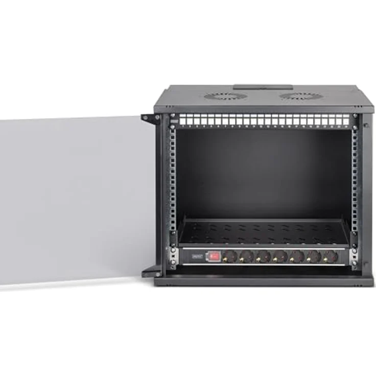 Digitus 19" SOHO PRO Netzwerk-Set, 9HE Wandgehäuse mit Zubehör, Schwarz, kompakte IT-Verkabelungslösung – Bild 4