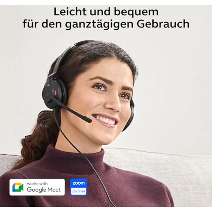 Jabra Evolve2 30 SE, kabelgebundenes On Ear Stereo-Headset mit Noise Cancelling und Mikrofon-Rauschunterdrückung, Schwarz – Bild 3