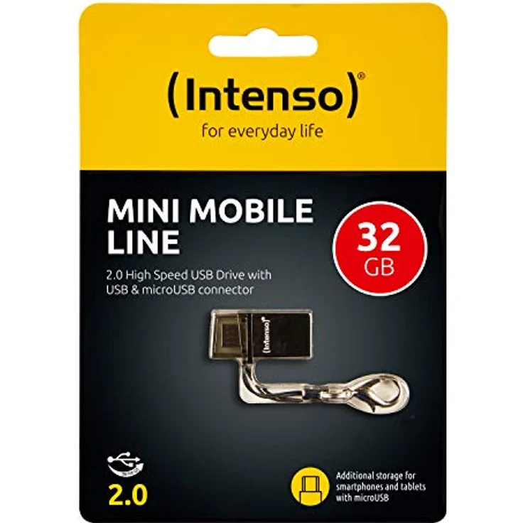 Intenso Mini Mobile Line On-the-go 32 GB USB-Stick USB 2.0 (USB und micro-USB) schwarz – Bild 4
