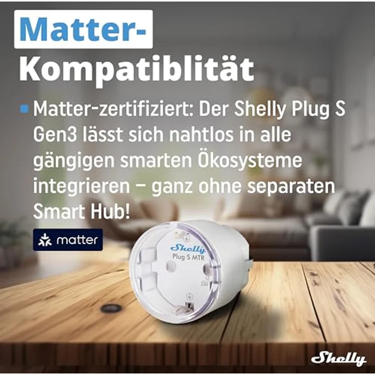 Shelly Plug S Gen3, Matter-kompatibler Smart Plug mit Energieüberwachung und LED-Anzeige – Bild 2