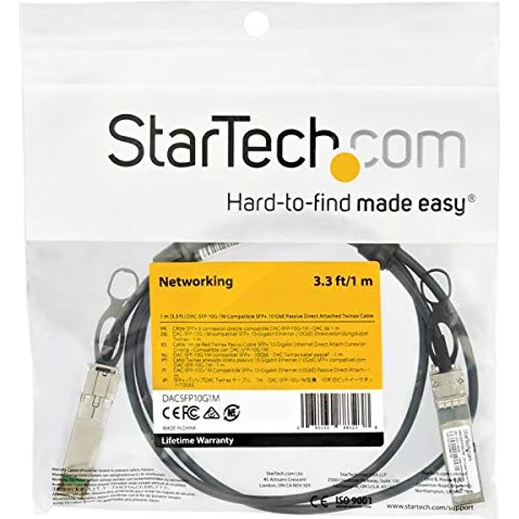 StarTech DAC-SFP-10G-1M, kompatibles SFP+ DAC Twinax-Kabel mit 10 Gbit/s, 1 Meter, schwarz – Bild 4