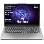 Lenovo LOQ Gaming Laptop, 15,6" Full HD 144Hz, Intel Core i5-12450HX, 16GB RAM, 512GB SSD, NVIDIA GeForce RTX2050, G-Sync, QWERTZ, grau, AI Chip LA1