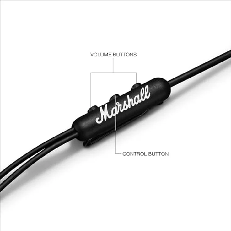 Marshall Mode USB-C In-Ear-Kopfhörer mit integriertem Mikrofon und Fernbedienung für Anrufe und Musik, schwarz – Bild 7