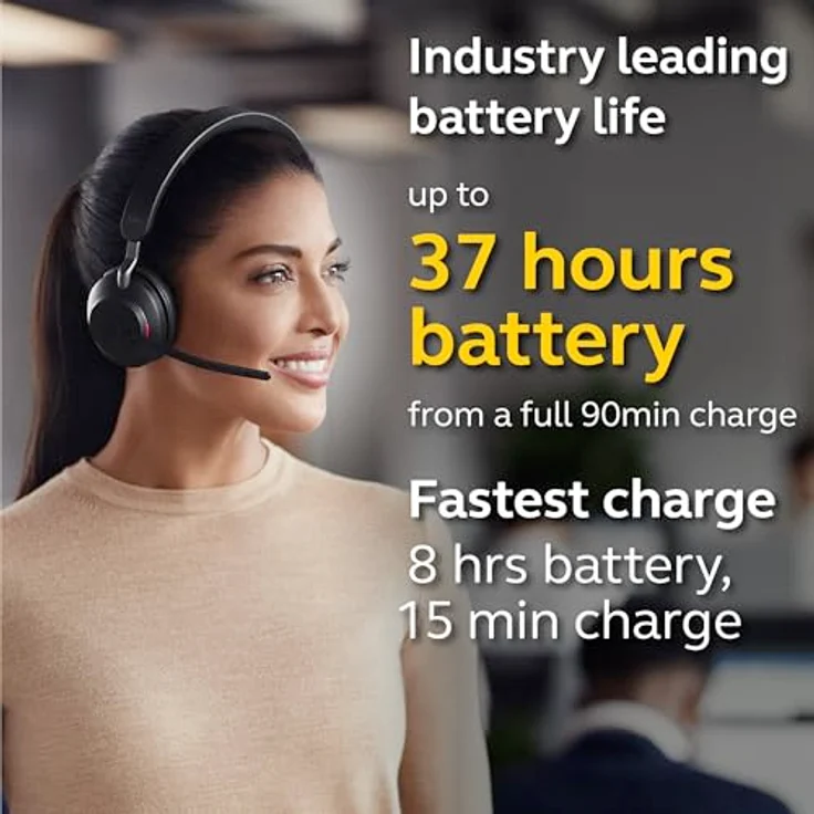 Jabra Evolve2 65, USB-A MS Teams Mono Headset mit passiver Geräuschunterdrückung, 37 Stunden Akkulaufzeit, schwarz – Bild 4