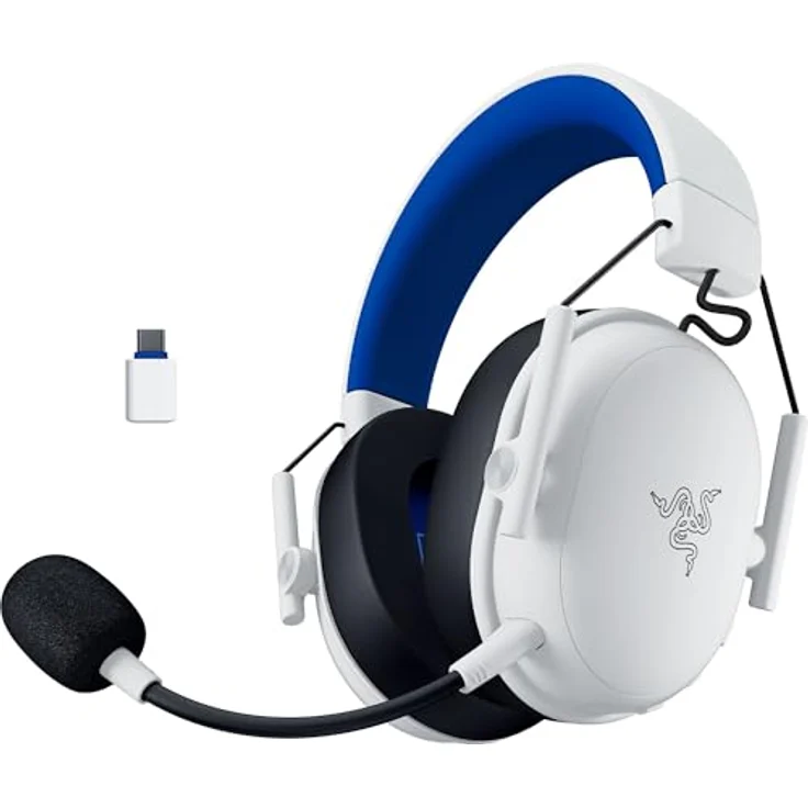 Razer BlackShark V3 X HyperSpeed, Kabelloses E-Sport Gaming Headset mit Triforce 50mm Treiber, abnehmbarem Mikrofon, 270 g, HyperSpeed 2,4 GHz & Bluetooth, PS5/PC | Weiß – Bild 1