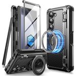 SUPCASE Samsung Galaxy Z Fold 6 Hülle (Unicorn Beetle Pro Mag) [Kompatibel mit MagSafe] [Displayschutz aus gehärtetem Glas] [S Pen Halter] [Ständer] (Schwarz)