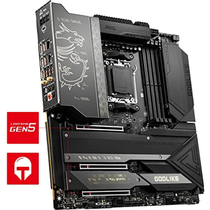 MSI MEG X670E GODLIKE Mainboard, ATX - Unterstützt die AMD Ryzen 7000 Serie, AM5-24 Duet Rail 105A SPS, DDR5 Memory Boost 6600+MHz/OC, 3 x PCIe 5.0 x16, 2 x M.2 Gen5, Wi-Fi 6E, 10G & 2.5G LAN – Bild 5