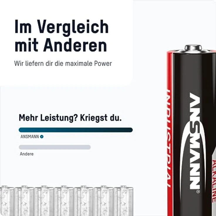 ANSMANN Industrial Alkaline Batterie Mignon AA LR6 Longlife Alkalibatterie Industriebatterie für hohen Strombedarf (10er Pack) – Bild 3