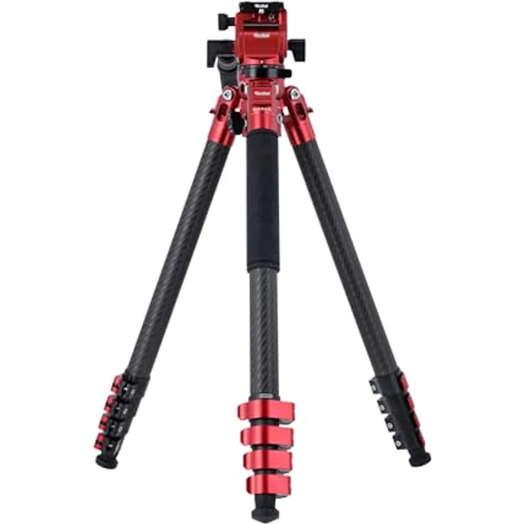 Rollei Easy Traveler Video Carbonstativ - 4,5 kg Tragkraft, 164 cm Höhe, Ultraleicht, Kompakt, Mühelose Feststellfunktion