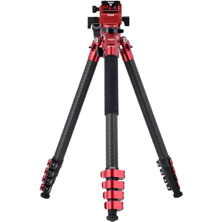 Rollei Easy Traveler Video Carbonstativ - 4,5 kg Tragkraft, 164 cm Höhe, Ultraleicht, Kompakt, Mühelose Feststellfunktion – Bild 1