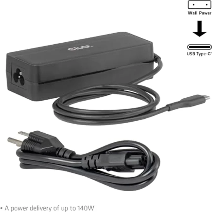 Club 3D CAC-1932, 140 Watt Laptop-Netzteil in Schwarz – Bild 4