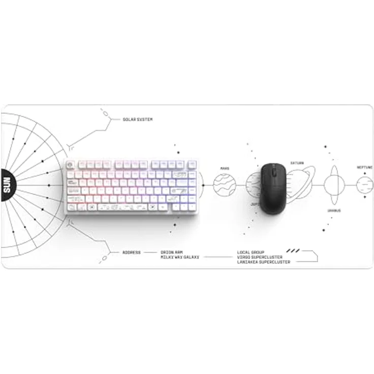 Dark Project Nova White 81 RGB Wireless, Mechanische Tastatur mit Vollaluminiumgehäuse, Kabellose Bluetooth-Konnektivität und 100 Stunden Akkulaufzeit, Weiss – Bild 3