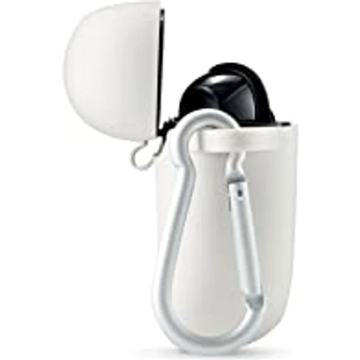 Bose Etui-Schutzhülle für die QuietComfort Earbuds II, Schutzhülle aus Silikon, mit Aluminiumkarabiner zum einfachen Anhängen, Soapstone – Bild 3