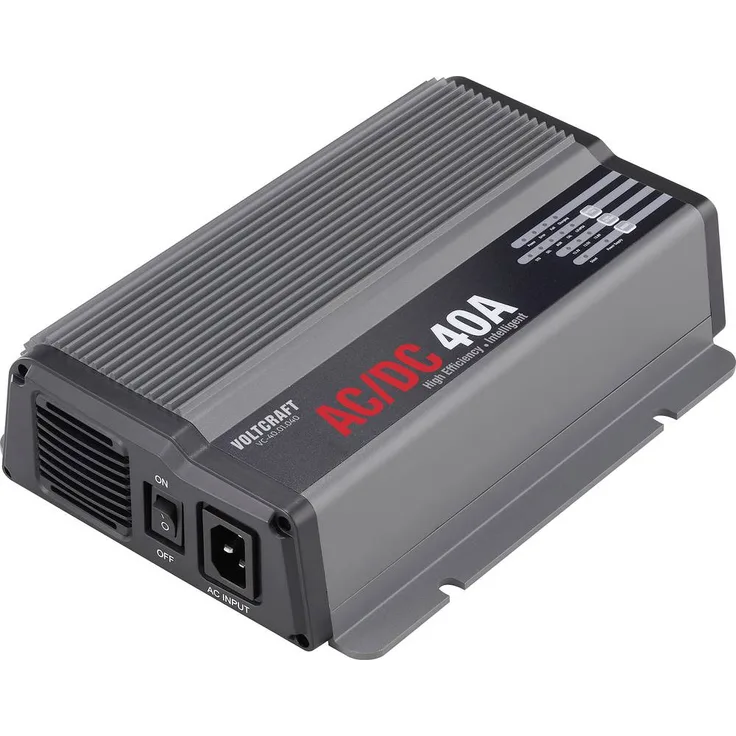 VOLTCRAFT VC-40.01.040 Automatikladegerät 40A, KFZ-Batterieladegerät mit Mikroprozessor, Aluminiumgehäuse und geräuscharmem Lüfter