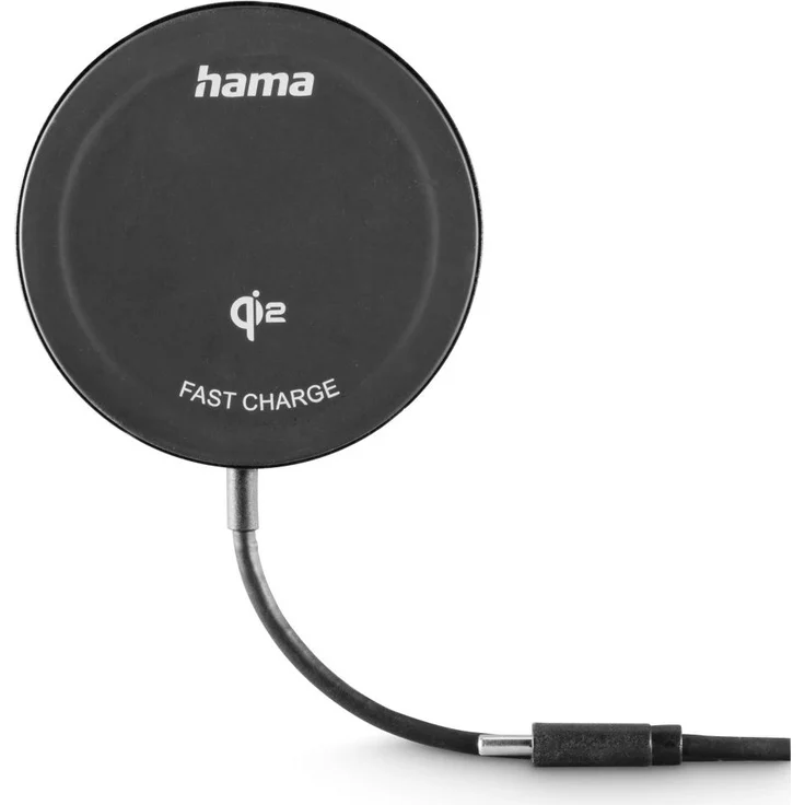 Hama Qi2-Ladegerät, kabelloses Schnellladepad mit 15 W, Schwarz