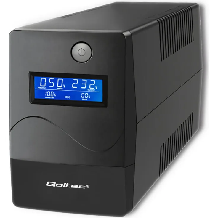 Qoltec Monolith 53977 Unterbrechungsfreie Stromversorgung (USV) Doppelwandler 0,45 kVA 240 W 2 AC-Ausgänge, Schwarz