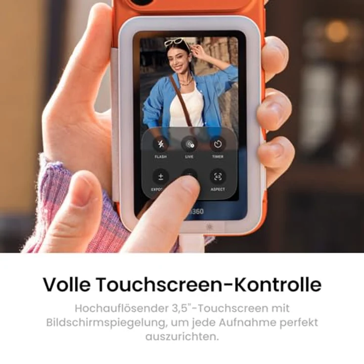 Insta360 Snap Selfie-Bildschirm mit Licht, Magnetischer 4K Selfie-Monitor mit Touchscreen, Einstellbarem Licht, Kabel-Sofortverbindung, für iPhone & Android – Bild 3