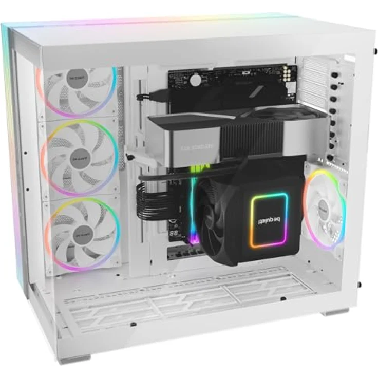 be quiet! Light Base 900 FX White PC-Gehäuse, Panorama-Blick, Dual Chamber Design, 4 Light Wings PWM White Lüfter, ARGB LED-Streifen – Bild 4