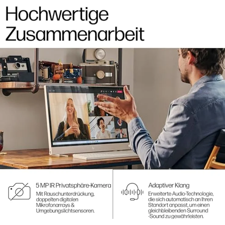 HP Envy Move All-in-One PC 24-cs0000ng, 23,8" QHD-Touchscreen, Intel Core i5-1335U, 16 GB DDR5 RAM, 512 GB SSD, Intel UHD Graphics, Windows 11 Home, Weiß – Bild 5