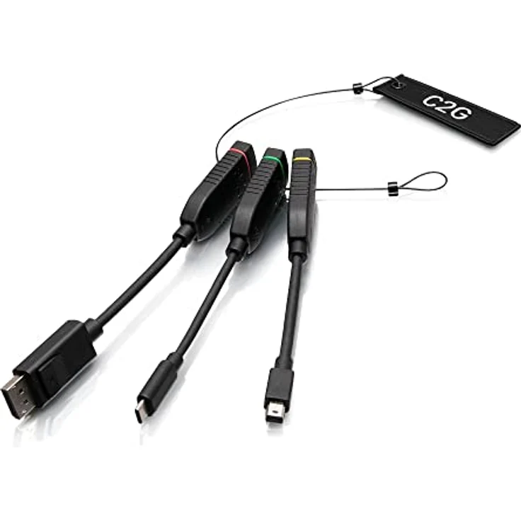 C2G Universal 4K HDMI[R] Dongle Adapter Ring mit farbcodiertem Mini DisplayPort[TM], DisplayPort und USB-C[R] – Bild 2