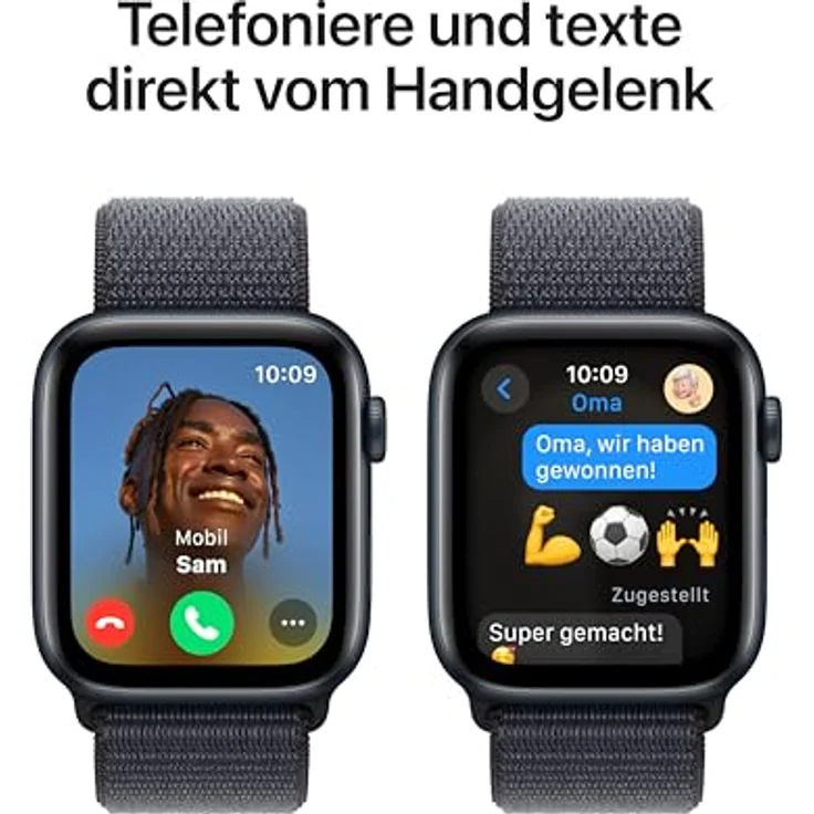 Apple Watch SE (2. Generation) GPS 44 mm Smartwatch in Mitternacht mit Sport Loop in Tinte - Fitness & Schlaftracker, Unfallerkennung, Herzfrequenzmesser – Bild 4