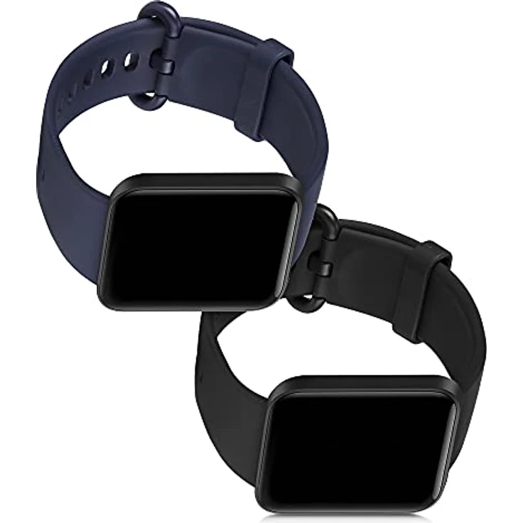 kwmobile 2X Sportarmband Set für Xiaomi Mi Watch Lite/Redmi Watch, TPU Silikon, verstellbar 14-22 cm, verschiedene Farben – Bild 5