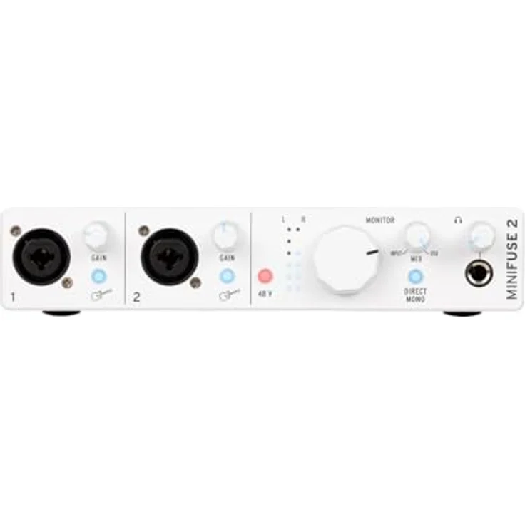 Arturia MiniFuse 2, Kompaktes USB-Audio-Interface mit 2 Eingängen und Loopback-Funktion für hochwertige Aufnahmen - Weiß – Bild 2