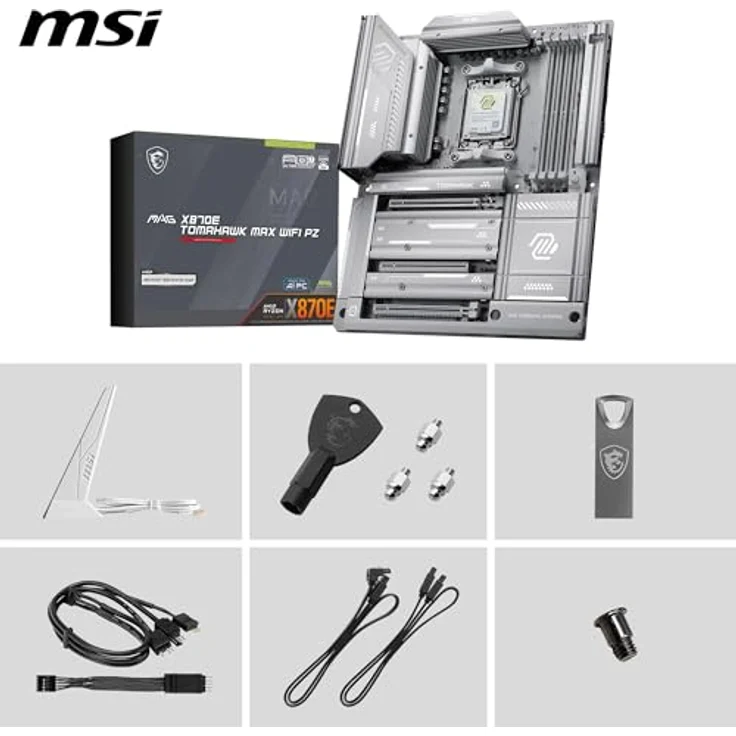 MSI MAG X870E Tomahawk Max WiFi PZ, ATX Mainboard für AMD Ryzen 7000/8000/9000, 256 GB DDR5, Wi-Fi 7, 5 Gigabit Ethernet, schwarz – Bild 7