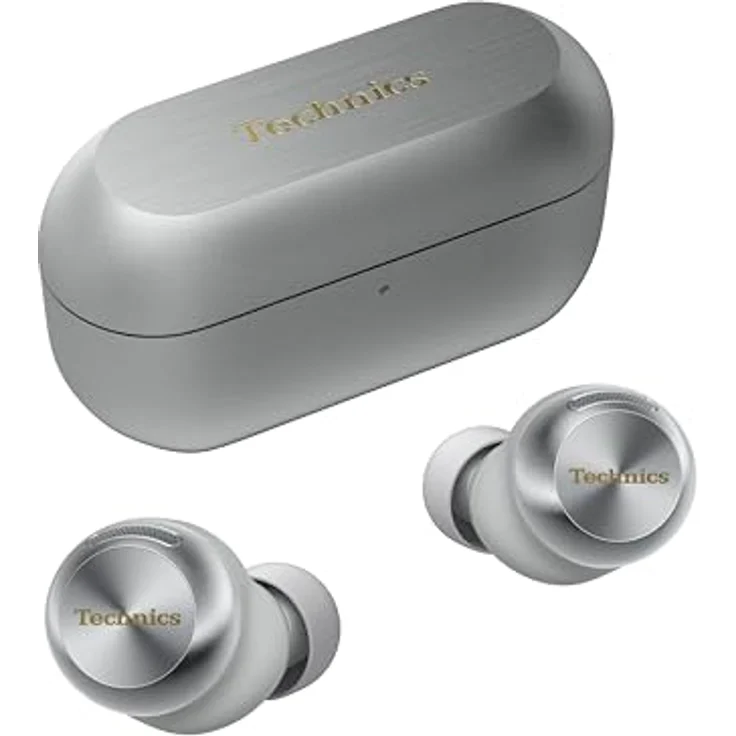 Technics EAH-AZ100-S Kabellose Ohrhörer mit Geräuschunterdrückung, 10mm Magnetic Fluid Driver, Multipoint-Bluetooth, Voice Focus AI, Bequeme In-Ear-Kopfhörer, Silber – Bild 1